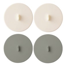 MONACO OLIVE 4 件套全黏浮動真空矽膠杯蓋, 1套, 奶油色, 灰色