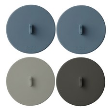 MONACO OLIVE 完全貼合懸浮真空矽膠杯蓋4件組, 1套, 靛藍色, 靛藍色, 灰色, 炭灰色