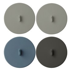 MONACO OLIVE 完全貼合懸浮真空矽膠杯蓋4件組, 1套, 灰色, 灰色, 靛藍色, 炭灰色