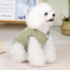 Coco studio 寵物Coco微笑格紋鋪棉背心, 綠色