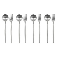 kitchen U Edge 304不鏽鋼真空甜點餐具組, 湯匙 + 叉子, 4套