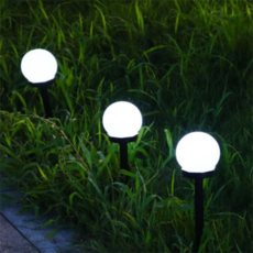 燈泡形迷你固定花園戶外球燈 3p, 白色