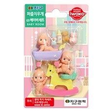 이와코 지구 퍼즐지우개 69 베이비 세트, 혼합색상, 1세트
