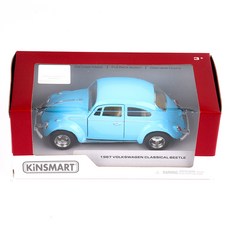 KiNSMAR 1967 福斯經典金龜車汽車作動玩具 KT5375, 粉藍色, 1個