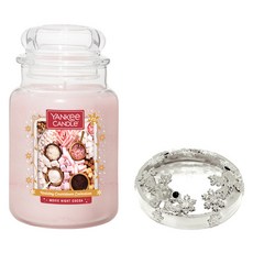 YANKee CANDLe 大瓶蠟燭 + Illuma-Lid 聖誕老人禮盒 A, 電影之夜可可, 粉紅色