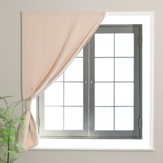 生活白書 魔鬼氈遮光窗簾 2入, 米色