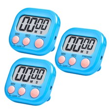 리빙고메 자석 주방 타이머, 블루, 3개