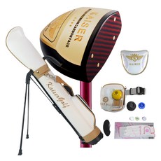 Matsui Golf 女用右手 Kaiser 4星公園高爾夫球桿 + 白色支架袋 + 腰包 + 球 + 桿頭套 + 球Tee + 球標 全套組