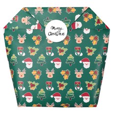 聖誕節禮物包裝袋 10入 + 手寫貼紙 10入 組, 綠色(包裝袋), 1套