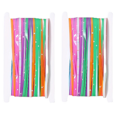 正月市集 馬卡龍星星派對雨絲簾 1 x 2.5 m, 混合色, 2個