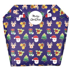 聖誕禮物包裝袋 10入 + 手寫貼紙 10入組, 藍色(包裝袋), 1套