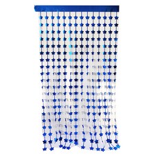 正月市集 星星生日派對窗簾 1 x 2 m, 藍色, 1個