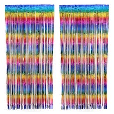 正月市集 漸層雷射派對掛簾 1 x 2 m, 混色, 2個