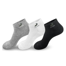 Crocodile 鱷魚 女款運動刺繡緩震運動短襪3雙組 CD218, 灰色, 黑色, 白色, 1套