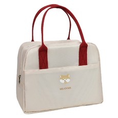 Allode 動物寵物胸針午餐袋, NO 02 米色狐狸