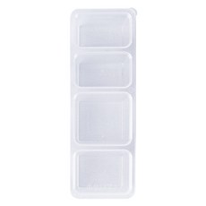 사각 4칸 반찬용기 투명 + 뚜껑 세트, 50세트, 1개입