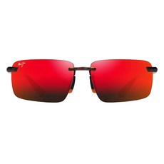 Maui Jim Laulima MP RM MJ0626 10 61 偏光鏡片運動太陽眼鏡, 1個, Shiny Reddish Havana + Hawaii Lava