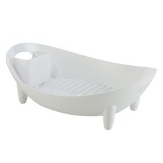 THE ZAKKA 曲線廚房碗盤瀝水架, 1個, 白色, 1層