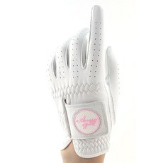 ANYGOLF 女士透氣孔羊皮高爾夫手套 左手配戴, 白色, 1個