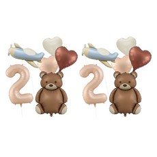 Market Pio 派對裝飾小熊數字氣球組, 2套, 款式 2