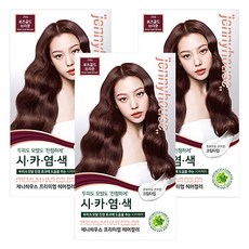 제니하우스코스메틱 프리미엄 헤어컬러 염모제, 로즈골드브라운 7RB, 3개