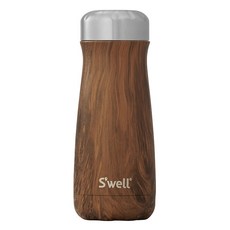 S'well Traveler不鏽鋼真空保溫瓶, Teakwood, 1個, 470ml