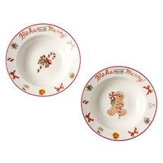 Modern House Merry Bakery 糖果義大利麵碗 2 件套, 白色, 1組
