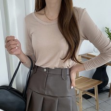 린다샵 여성용 리미히 컨포터블 스판 유넥 긴팔 티셔츠 cpt15827k49