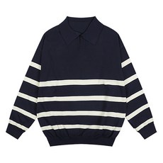 5XL 男士大尺碼寬版條紋彈性翻領針織衫