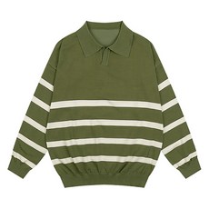 5XL 男士大尺碼寬版條紋彈性翻領針織衫