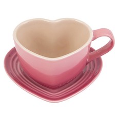 르크루제 하트 머그컵 220ml + 트레이 세트, 로즈쿼츠, 1세트