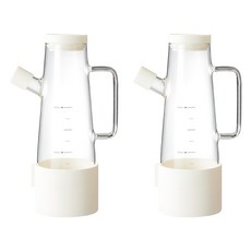리키바 통유리 오일 소스병 화이트 LSCF67-55W11, 2개, 550ml