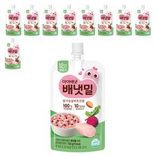 배냇밀 닭가슴살 비트진밥 완료기 이유식, 100g, 10개, 혼합맛(닭가슴살/비트)