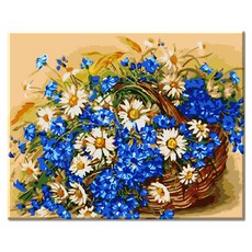 Momofix Painting DIY數字油畫 40 x 50 cm, I29 藍色石竹, 1個