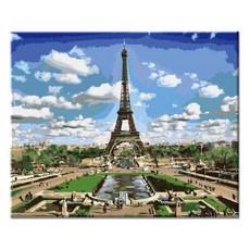 Momofix Painting DIY 名畫繪製 40 x 50 cm, J33 藍天下的艾菲爾鐵塔, 1個