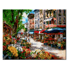 Momofix Painting DIY 數字油畫 40 x 50 cm, J41 浪漫街景