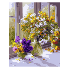 Momofix Painting DIY 數字油畫 40 x 50 cm, I34 窗邊的野花