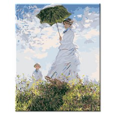 Momofix Painting DIY名畫繪圖 40 x 50 cm, H02 莫內 撐陽傘的女人, 1個
