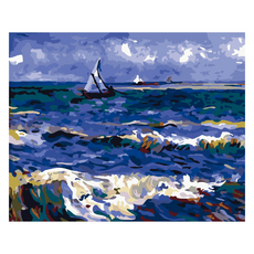 Momofix Painting DIY 名畫繪製 40 x 50 cm, J06 梵谷 聖馬迪拉莫海景, 1個