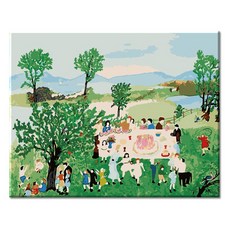 Momofix Painting DIY 數字油畫 40 x 50 cm, J77 摩西奶奶 生日蛋糕