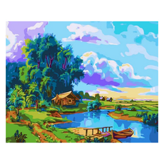 Momofix Painting DIY 名畫繪製 40 x 50 cm, J58 映在湖上的雲, 1個