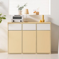 이브 3단 분리수거함 방문설치, 버터옐로우