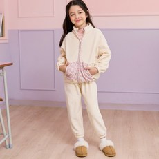Bebezoo 女童 Elly Rose 刷毛運動服上下套裝