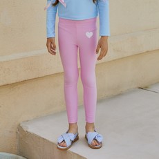 Le Motif 女童愛心粉紅水上緊身褲