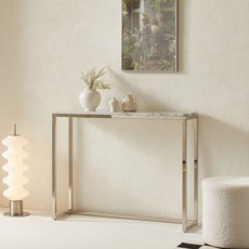 퍼피노 마르 대리석 사각 콘솔 방문설치, 실버(프레임)