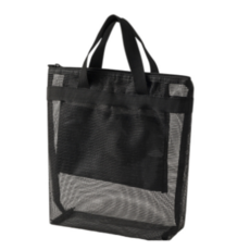 Luadi 網眼游泳包 瀝水沐浴包, 黑色