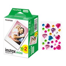 FUJIFILM 富士 instax 馬上看 mini 底片 20張 + 寶石貼紙, 單一商品, 1組