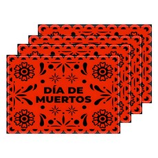 마켓피오 파티스타일 테이블 매트, 타입 4, 4개, 45 x 30 cm