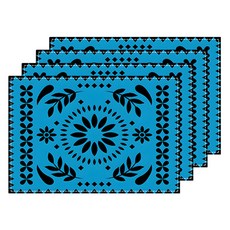 마켓피오 파티스타일 테이블 매트, 타입 3, 4개, 45 x 30 cm