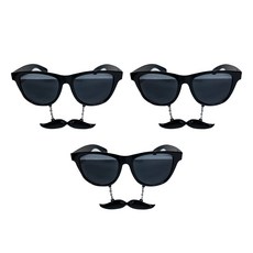 裝扮用小鬍子墨鏡, 黑色, 3個